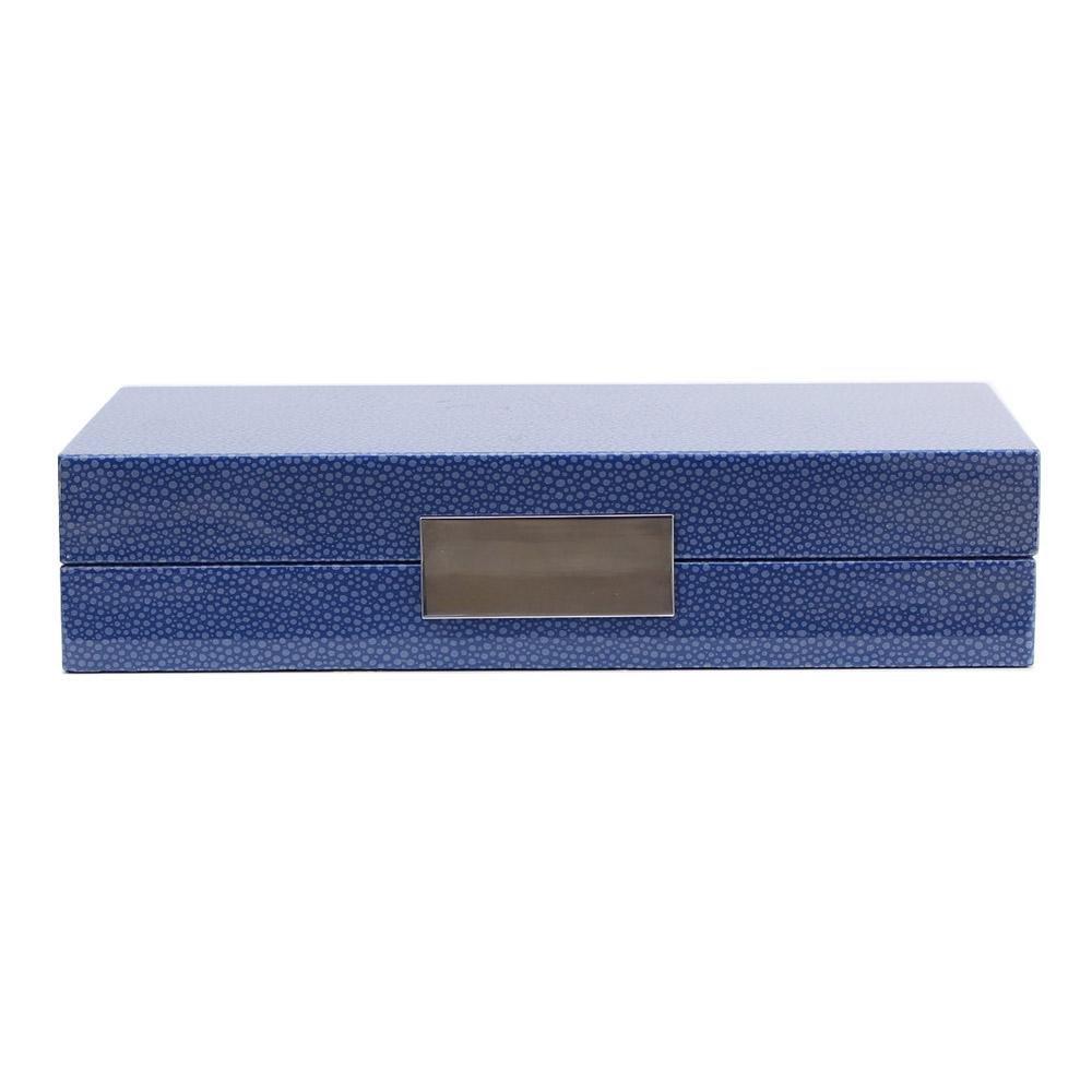 Blue Shagreen Box With Silver Addison Ross Ltd UK