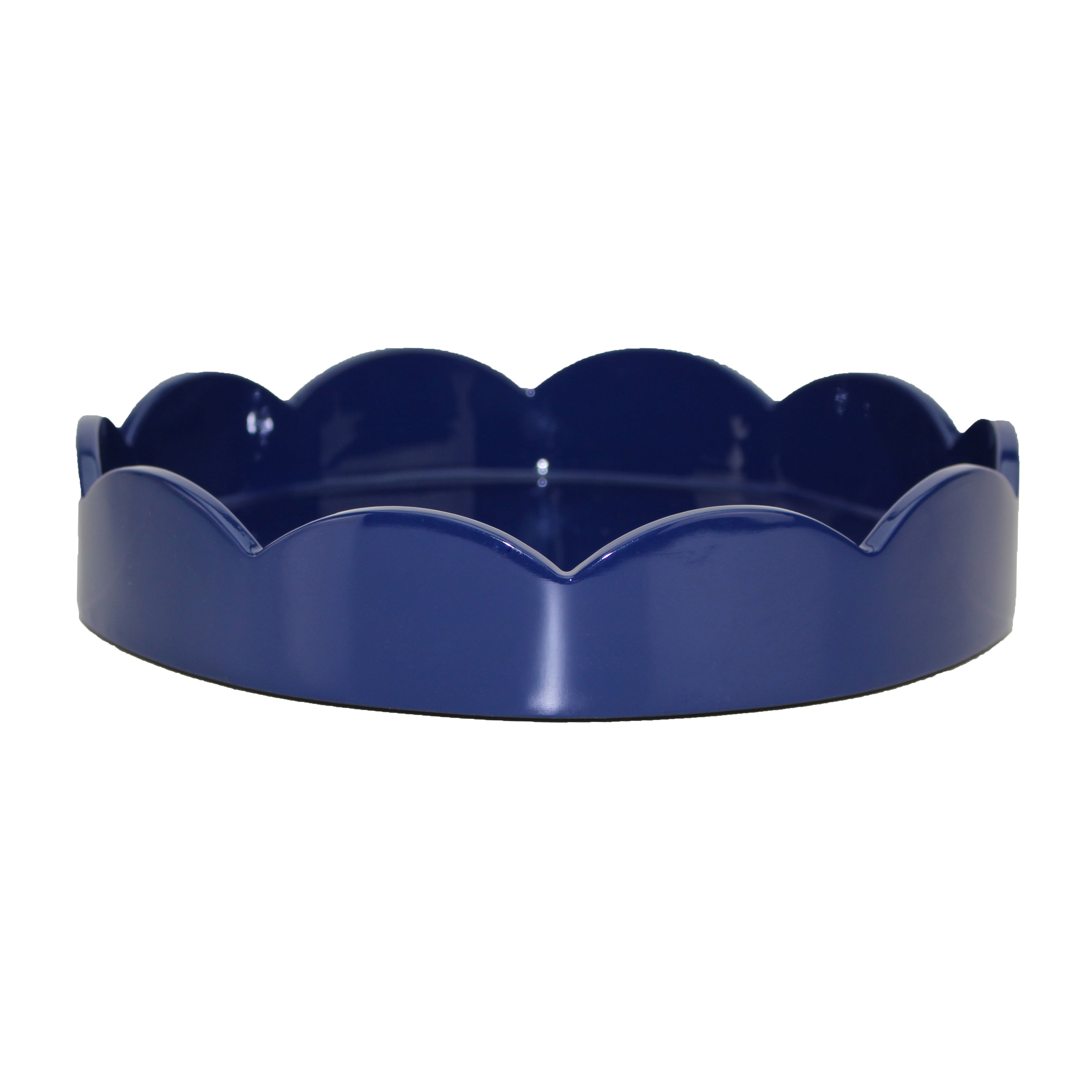 Navy Blue Small Round Scallop Tray Addison Ross Ltd Uk