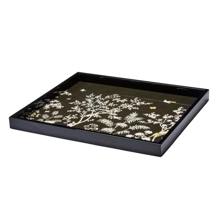 Black Medium Chinoiserie Tray - Limited Edition - Addison Ross Ltd UK