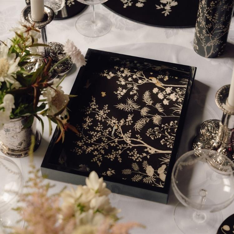 Black Small Chinoiserie Tray - Limited Edition - Addison Ross Ltd UK