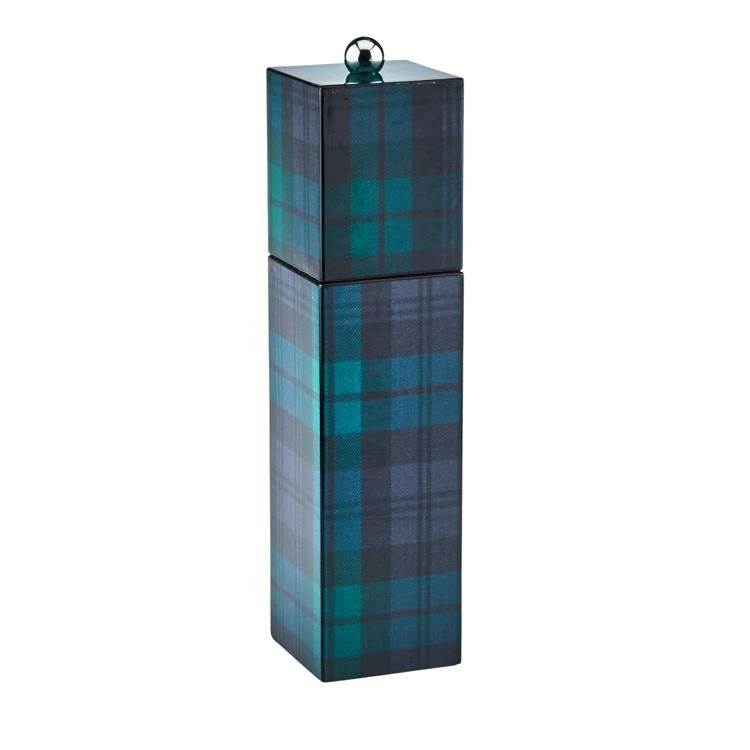 Black Watch Tartan Square Pillar Salt or Pepper Mill - Addison Ross Ltd UK