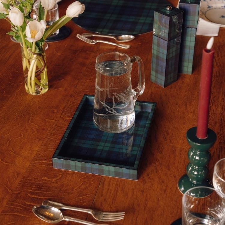 Black Watch Tartan Square Pillar Salt or Pepper Mill - Addison Ross Ltd UK