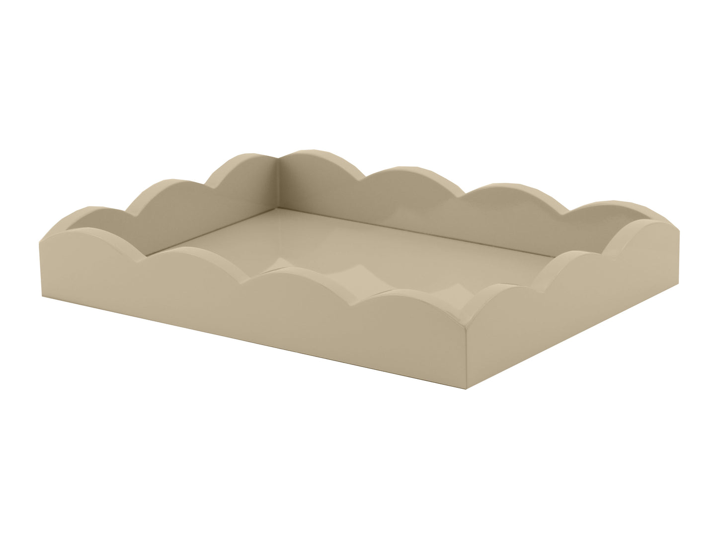 Chiffon Grey Small Lacquered Scalloped Tray - Addison Ross Ltd UK