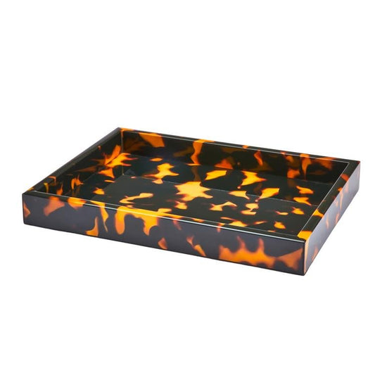 Faux Tortoise Small Lacquered Serving Tray - Addison Ross Ltd UK