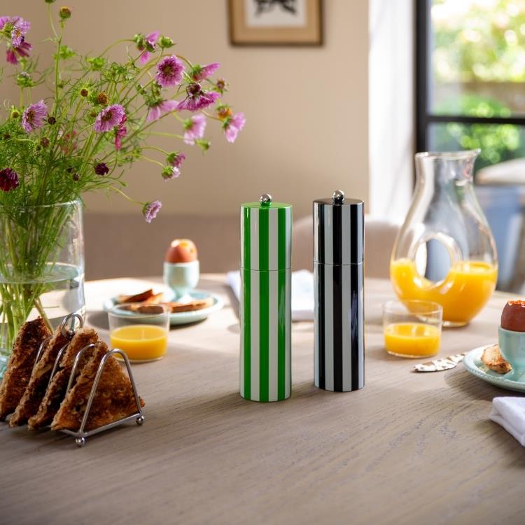 Green Striped Column Salt or Pepper Mill - Addison Ross Ltd UK