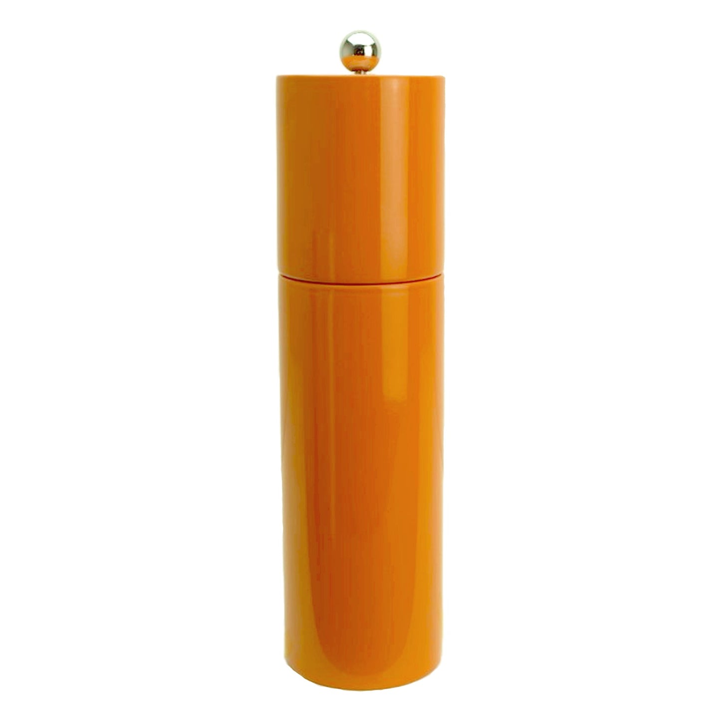 Orange Round Column Salt or Pepper Mill, lacquered, medium size - Addison Ross UK