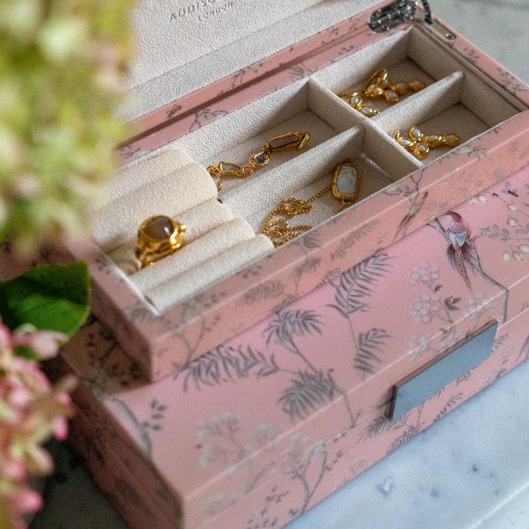 Pink Chinoiserie Box with Silver - Addison Ross Ltd UK