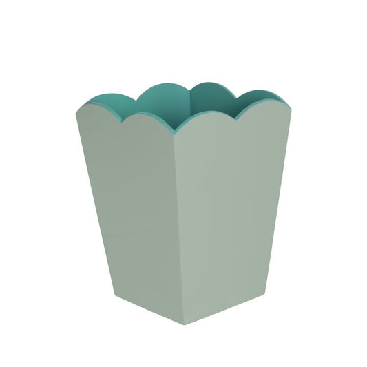 Scalloped Lacquer Bin – Eau De Nil & Turquoise - Addison Ross Ltd UK