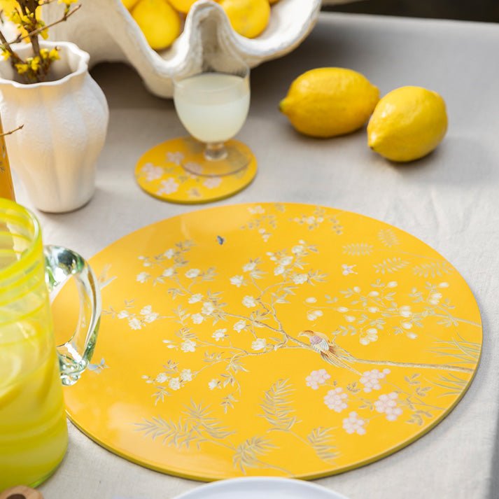 Yellow Chinoiserie Placemats - Set of 4 - Addison Ross Ltd UK